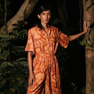 No Nasties Vegan Russet Garden Midi Jumpsuit